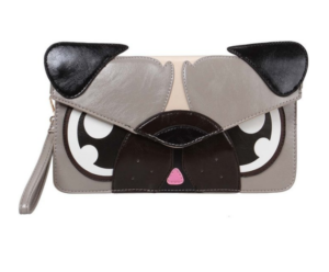 angry pug face handbag wristlet