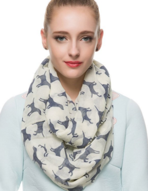 white dog scarf for women